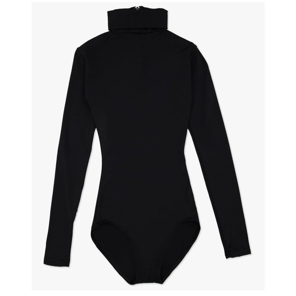 Capezio Black Turtleneck Long Sleeve Bodice Bodysuit TB123C Youth Large NWT